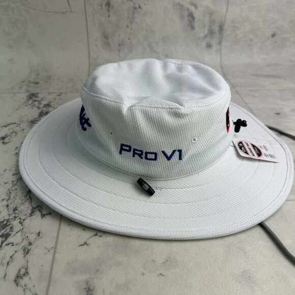 NEW Titleist Tour Aussie White/Royal N2 Blue Bucket Golf Hat - Picture 3 of 6